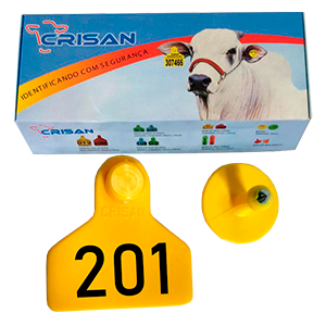 Brinco Crisan (amarelo - Médio) 201-225 (25 Unidades)