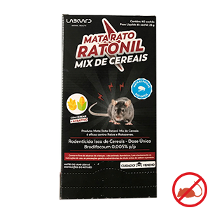 Raticida Ratonil Mix Cereais 1kg (40 X 25g) Rosa - Labgard
