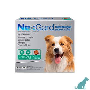 Nexgard para Cães de 10,1 A 25kg (1 Comprimido) - Merial