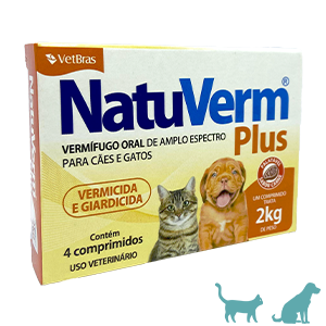 Natu Verm Plus 132 Mg (4 Comprimidos) - Vetbras
