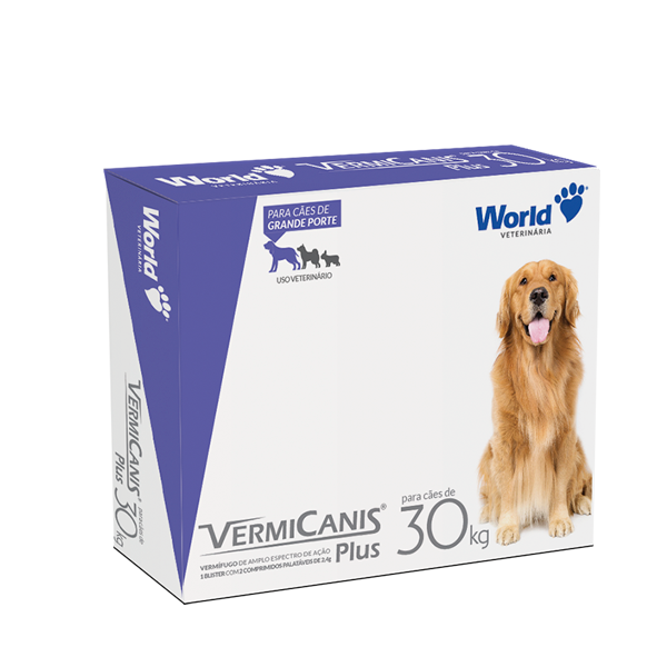 Vermicanis Plus para Cães de Até 30kg (2 Comprimidos) - World