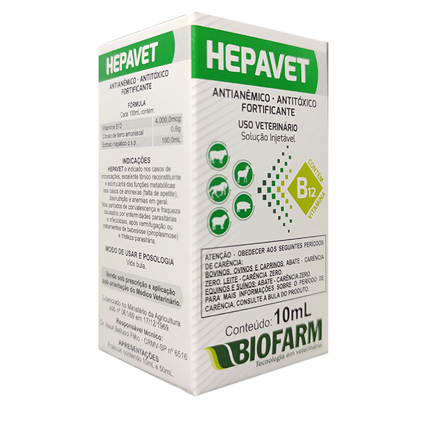 Hepavet Injetável 10ml - Biofarm