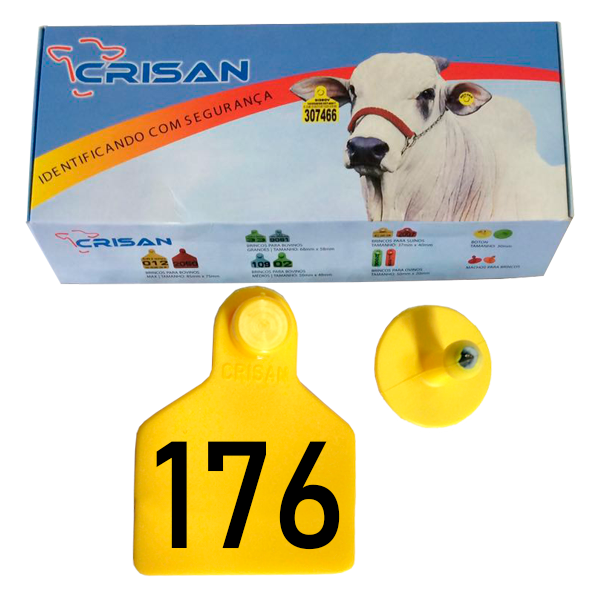 Brinco Crisan (amarelo - Grande) 176-200 (25 Unidades)