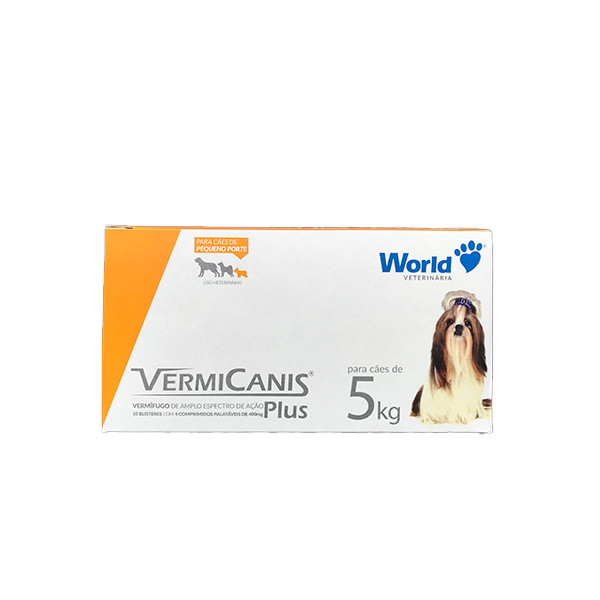 Vermicanis Plus 400mg para Cães de Até 5kg Display C/ 40 Comprimidos - World