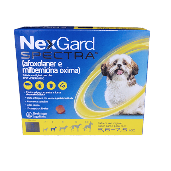Nexgard Spectra para Cães de 3,6 A 7,5kg (1 Comprimido) - Merial