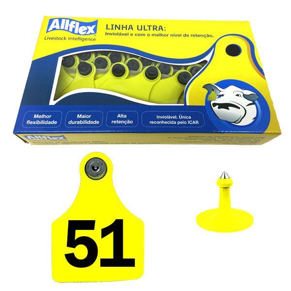 Brinco Allflex (amarelo - Grande) 51 A 75 (25 Unidades)