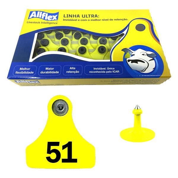 Brinco Allflex (amarelo - Médio) 51 A 75 (25 Unidades)