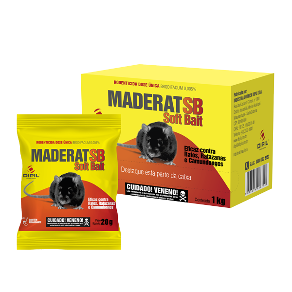 Raticida Maderat Sb 1kg (50x20g) - Dipil